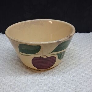 Vintage Watt pottery 6" mixing bowl featuring Farmers Co Op Creamery, Hull,‎ Ia.